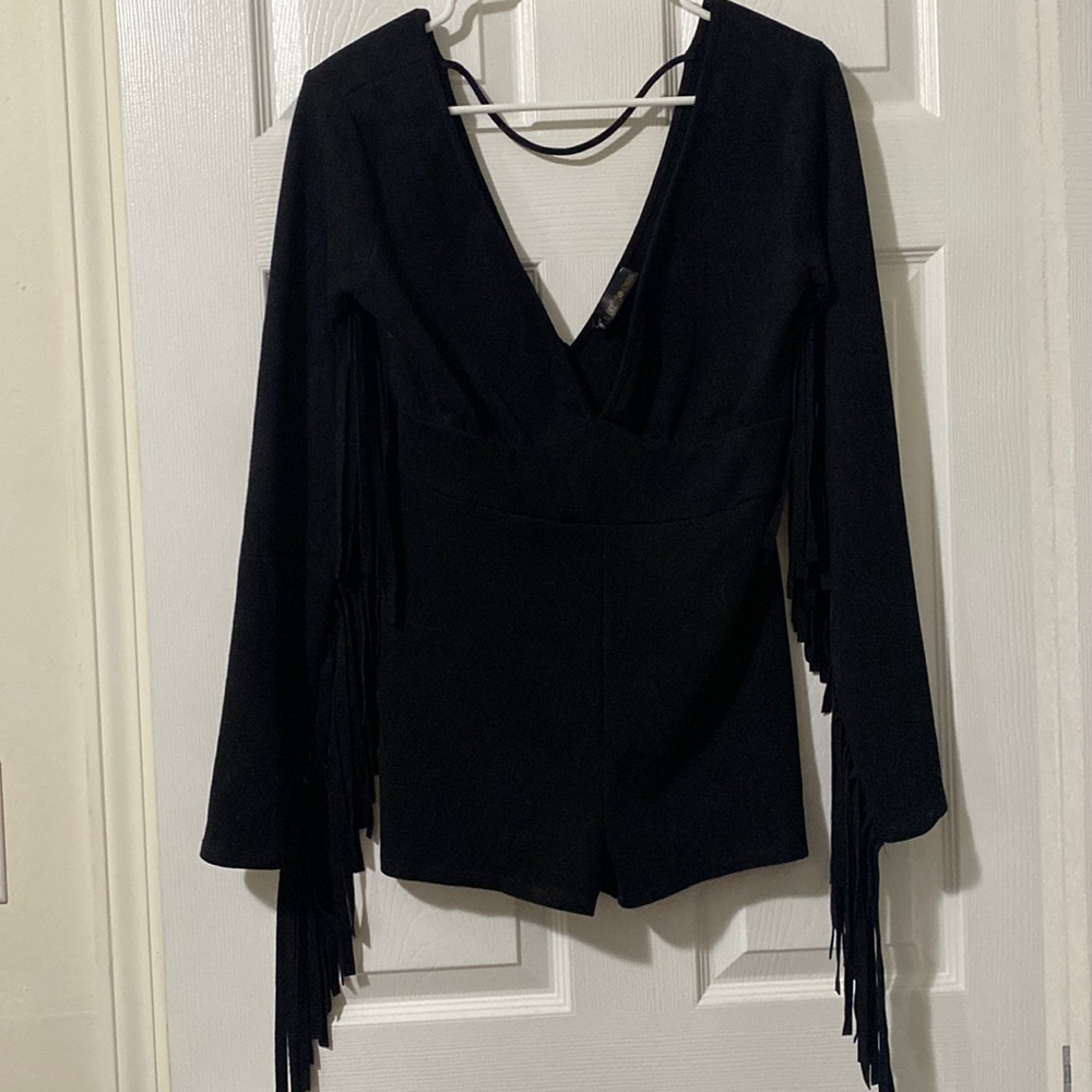 COPY - Lil Bees Bohemian Fringe Suede body suit